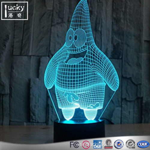 SpongeBob Squarepants 3D LED Illusion Desk Lamp,Multicolor night light